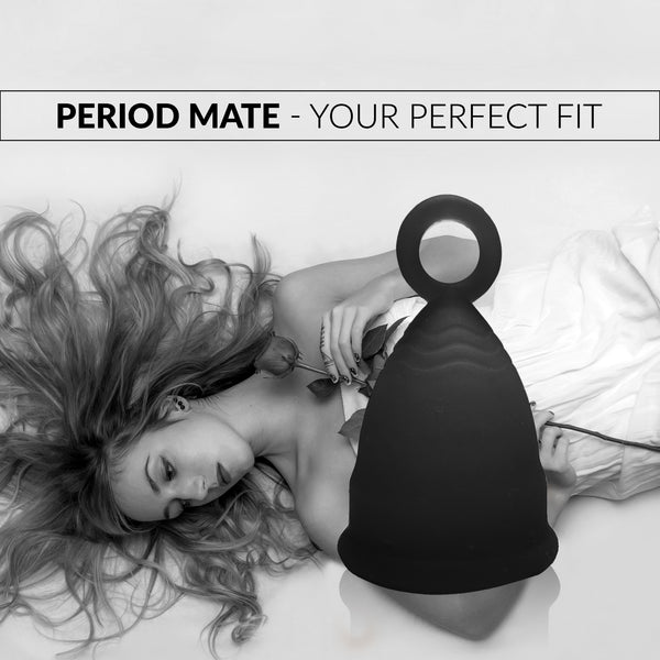 Period Mate Menstrual Cups 5 Color Choices with Ring for Easy removal (Large and Small)